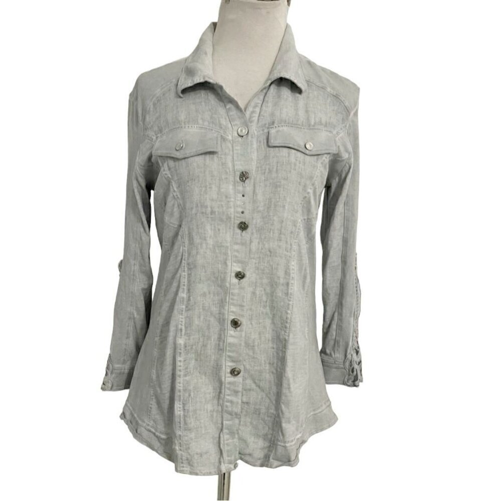 Dolcezza Size Medium Top Blouse Embroidered Boho Art to Wear